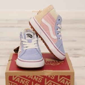 Vans Sk8-Hi Zip Mte-1 Pastel Block Multi/True White 4.5 Baby Girls NEW